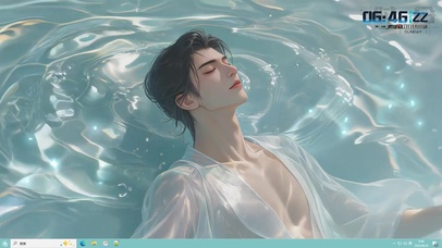 水中漂浮的俊美男