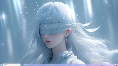 小清新蓝蒙眼少女