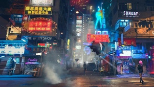 赛博朋克夜晚城市