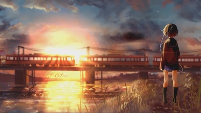 唯美云霄夕阳时光列车