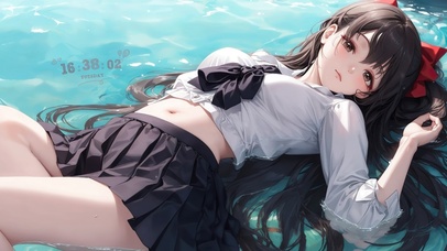 唯美水面JK女孩