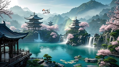 瑶池仙境烟雾袅袅