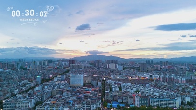 4K城市之上天空