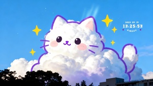 可爱云朵猫咪