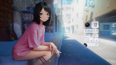 夏日街边美少女