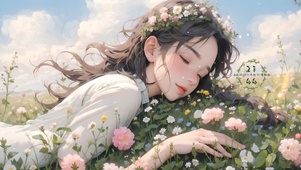 草地阳光女孩