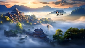 云雾缥缈的古寺