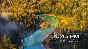 溪河秋景