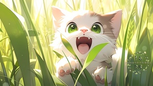 开心的小猫