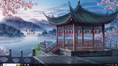 浪漫樱花古风亭台主题