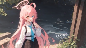 粉发双瞳少女