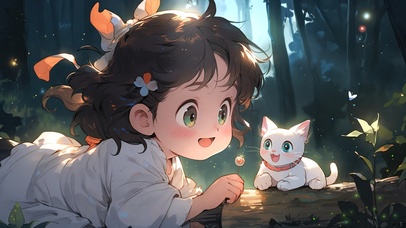 可爱丛林小女孩