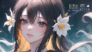 唯美星空花少女