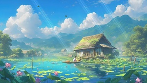 绿色护眼插画