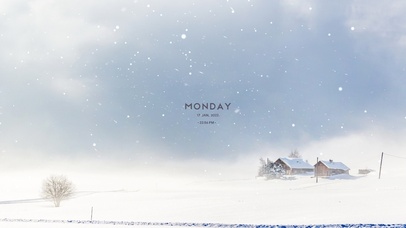 治愈冬季雪地小屋