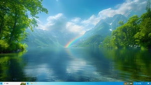 彩虹森林湖水