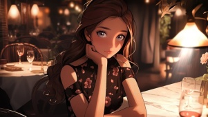 碎花裙女孩