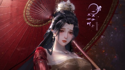 4k 唯美古风撑伞女神