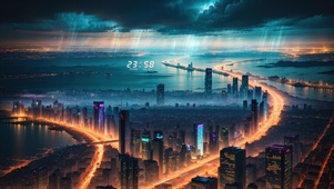 4K赛博朋克未来科幻城市夜景