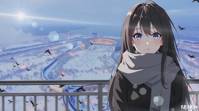 站台上的少女