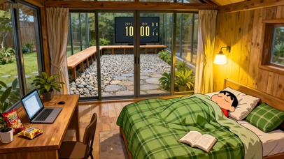 窗外下雨 温馨小屋