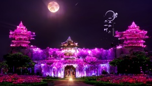 4k梦幻紫色城堡