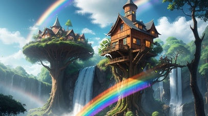 彩虹瀑布树屋