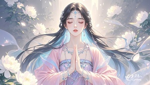 祈福的少女