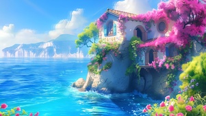海边藤蔓小屋