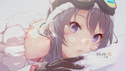 4k 治愈可爱雪地少女