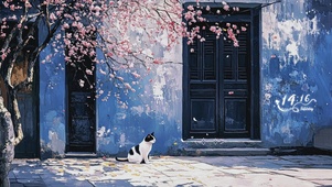 唯美AI小猫插画