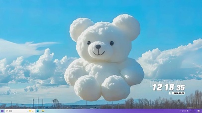 可爱云朵小熊桌面主题