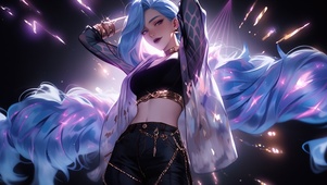 4k炫彩游戏少女