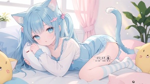 可爱治愈猫耳少女