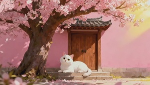 樱花树下猫咪