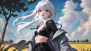 可爱稻田少女