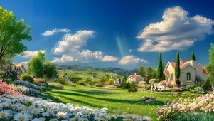 护眼清新户外田园