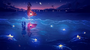 对影成三人【唯美治愈插画】