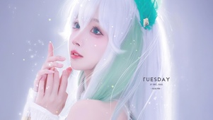 纯欲白发美少女