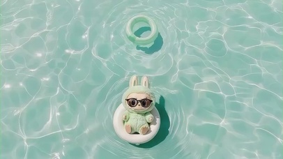 拉布布 夏日泳池壁纸