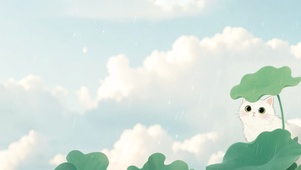 躲雨的小猫