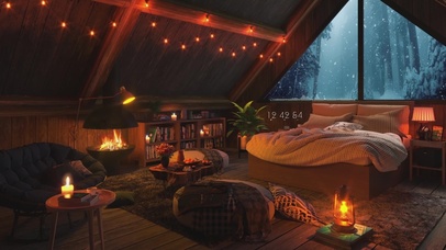 雪天阁楼小木屋