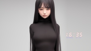 黑发治愈少女