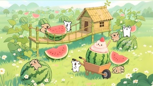 西瓜田线条狗
