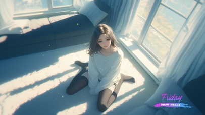 她的眼睛像深秋的湖水，澄澈透明