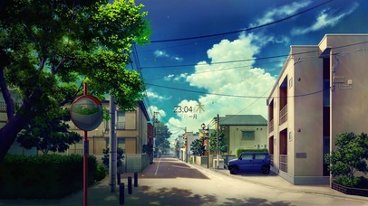 蓝天白云乡村小镇