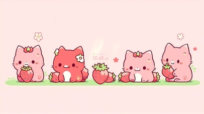 清新草莓小猫