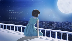 半月城里的星空（含日历、时钟）