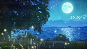 唯美海边夜晚小路