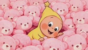 粉色小熊和星星人